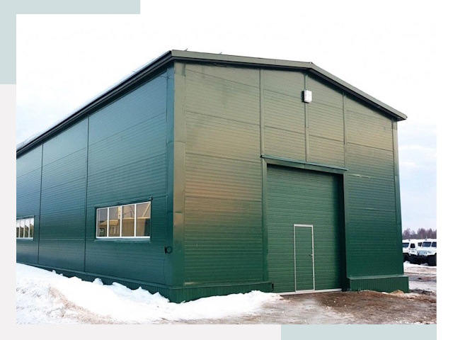 Двускатные ангары в Мариинске